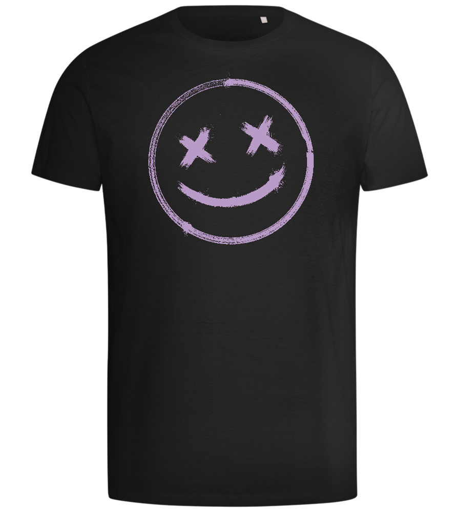 Grunge Smiley Design - Comfort men's t-shirt_DEEP BLACK_front