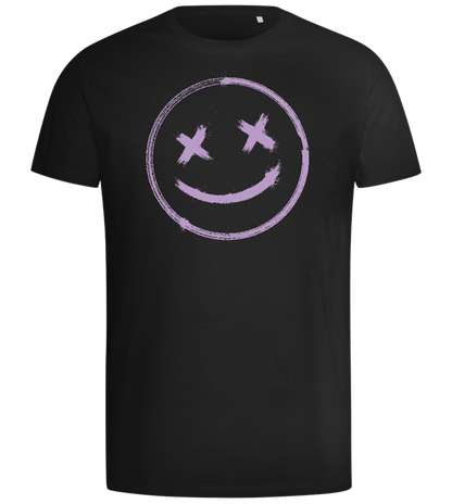 Grunge Smiley Design - Comfort men's t-shirt_DEEP BLACK_front