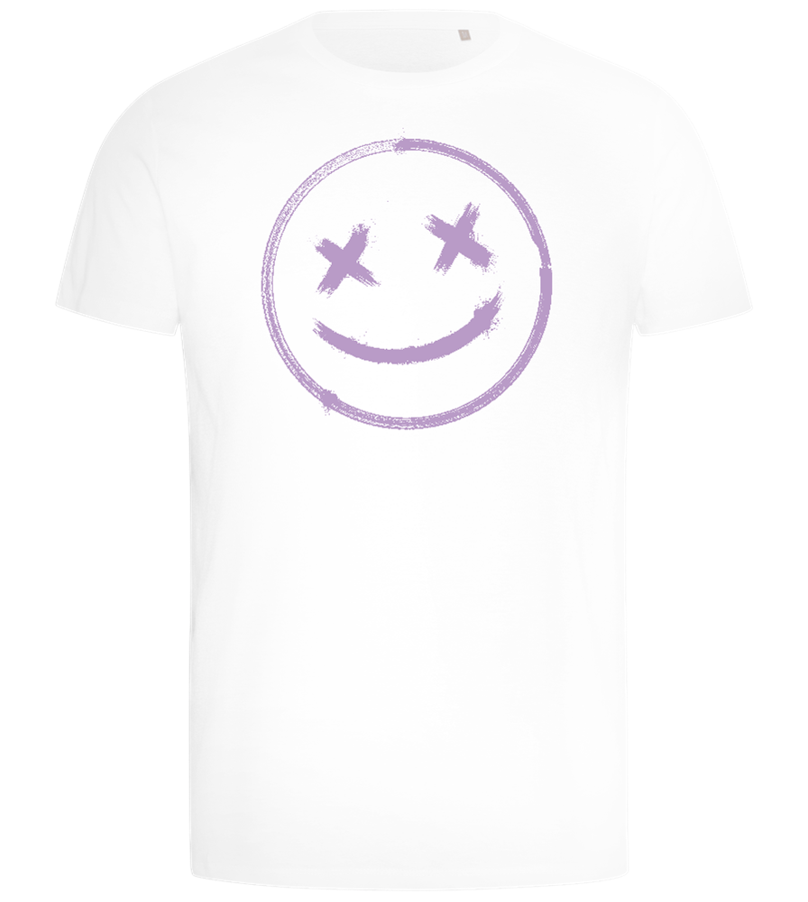 Grunge Smiley Design - Comfort men's t-shirt_WHITE_front