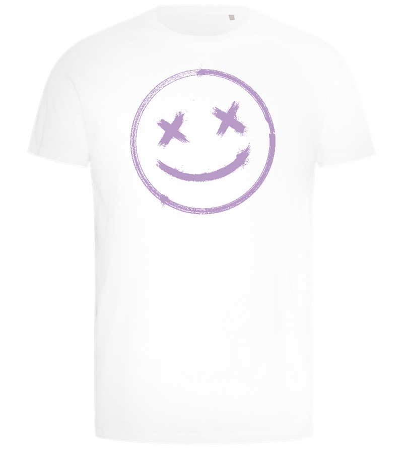 Grunge Smiley Design - Comfort men's t-shirt_WHITE_front