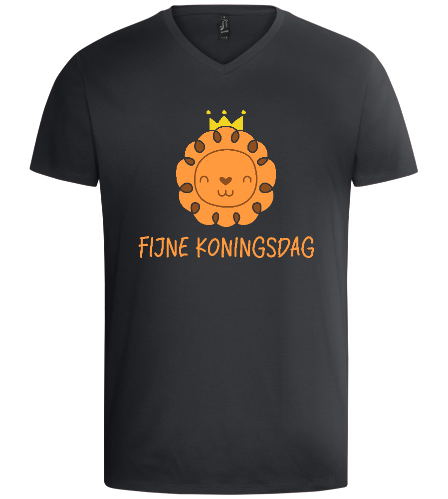 Fijne Koningsdag Design - Basic men's v-neck t-shirt_DARK GRAY_front