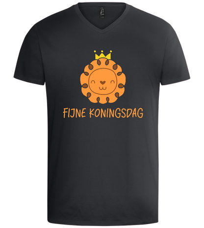 Fijne Koningsdag Design - Basic men's v-neck t-shirt_DARK GRAY_front