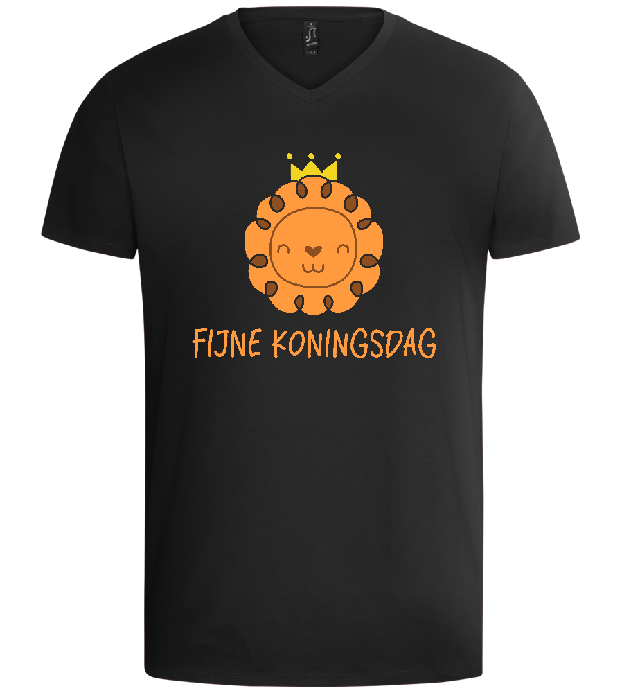 Fijne Koningsdag Design - Basic men's v-neck t-shirt_DEEP BLACK_front