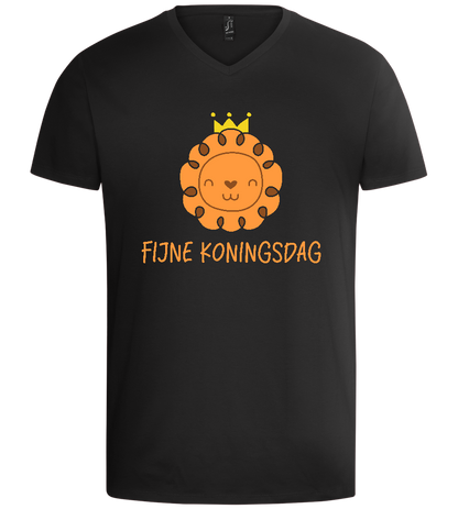 Fijne Koningsdag Design - Basic men's v-neck t-shirt_DEEP BLACK_front