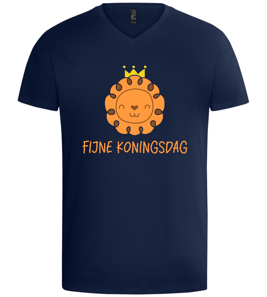 Fijne Koningsdag Design - Basic men's v-neck t-shirt_MARINE_front