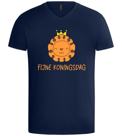 Fijne Koningsdag Design - Basic men's v-neck t-shirt_MARINE_front