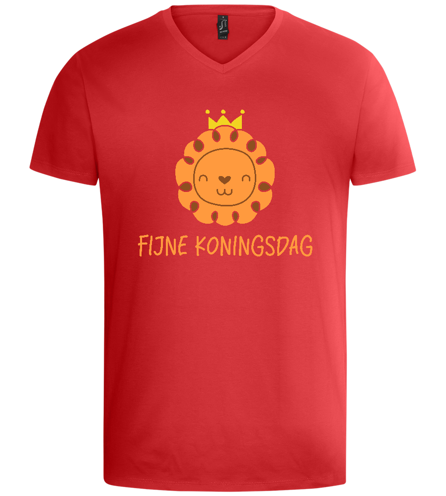 Fijne Koningsdag Design - Basic men's v-neck t-shirt_RED_front