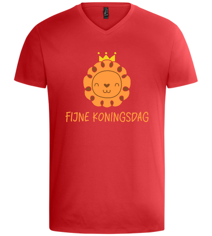 Fijne Koningsdag Design - Basic men's v-neck t-shirt_RED_front