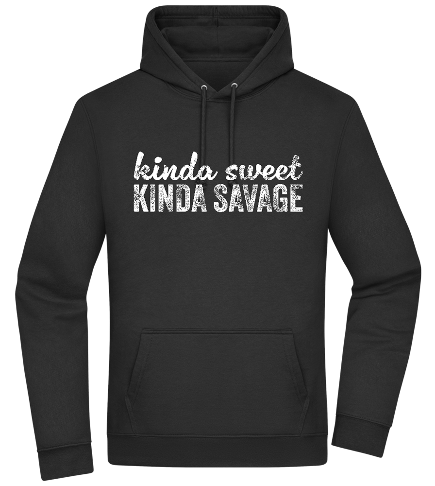 Kinda Sweet Kinda Savage Design - Premium Essential Unisex Hoodie_BLACK_front