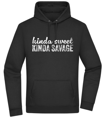 Kinda Sweet Kinda Savage Design - Premium Essential Unisex Hoodie_BLACK_front