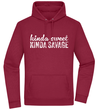 Kinda Sweet Kinda Savage Design - Premium Essential Unisex Hoodie_BORDEAUX_front