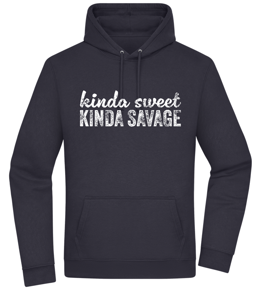 Kinda Sweet Kinda Savage Design - Premium Essential Unisex Hoodie_FRENCH NAVY_front