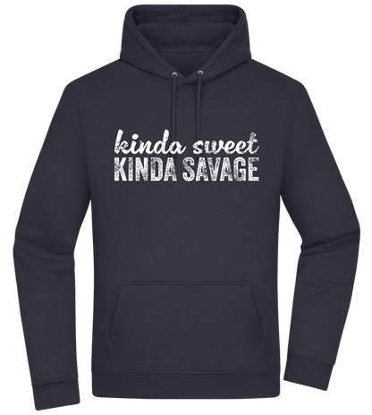 Kinda Sweet Kinda Savage Design - Premium Essential Unisex Hoodie_FRENCH NAVY_front