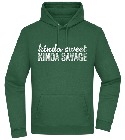 Kinda Sweet Kinda Savage Design - Premium Essential Unisex Hoodie_GREEN BOTTLE_front