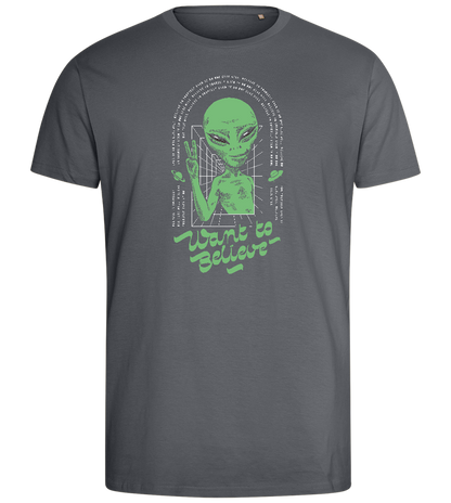 Want To Believe Alien Design - Comfort men's fitted t-shirt_MOUSE GREY_front