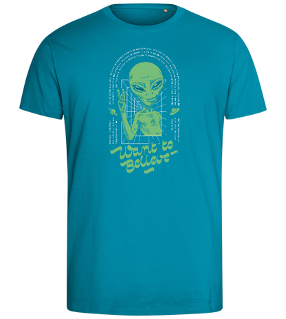 Want To Believe Alien Design - Comfort men's fitted t-shirt_TURQUOISE_front