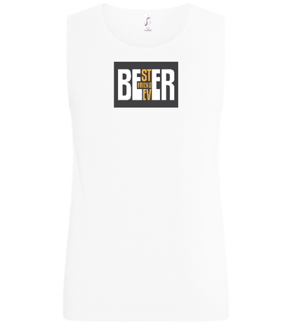 Beer Best Friend Design - Basic men's tank top_WHITE_front