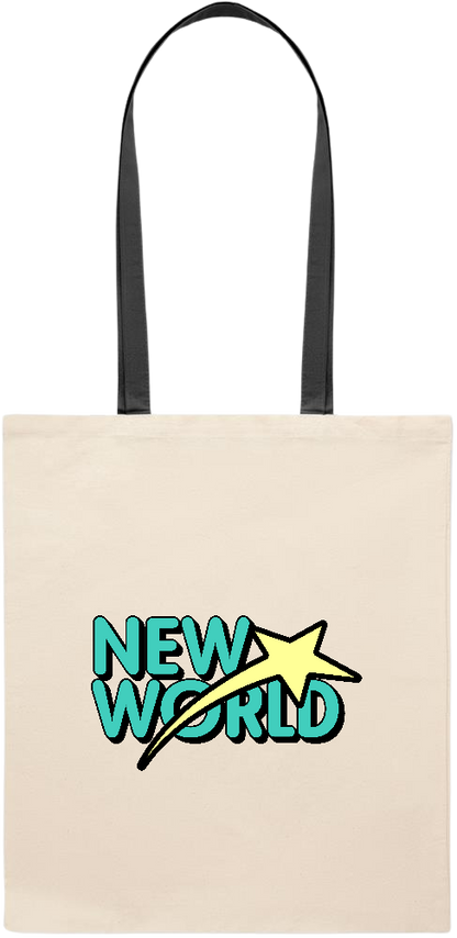 New World Design - Essential colored handle tote bag_BLACK_front