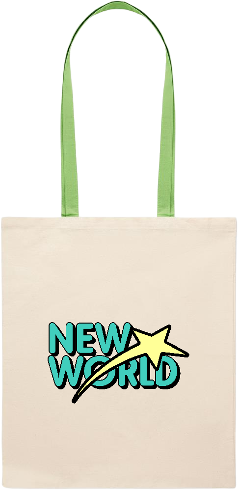 New World Design - Essential colored handle tote bag_LIME_front