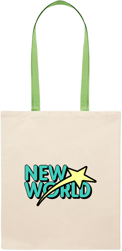 New World Design - Essential colored handle tote bag_LIME_front