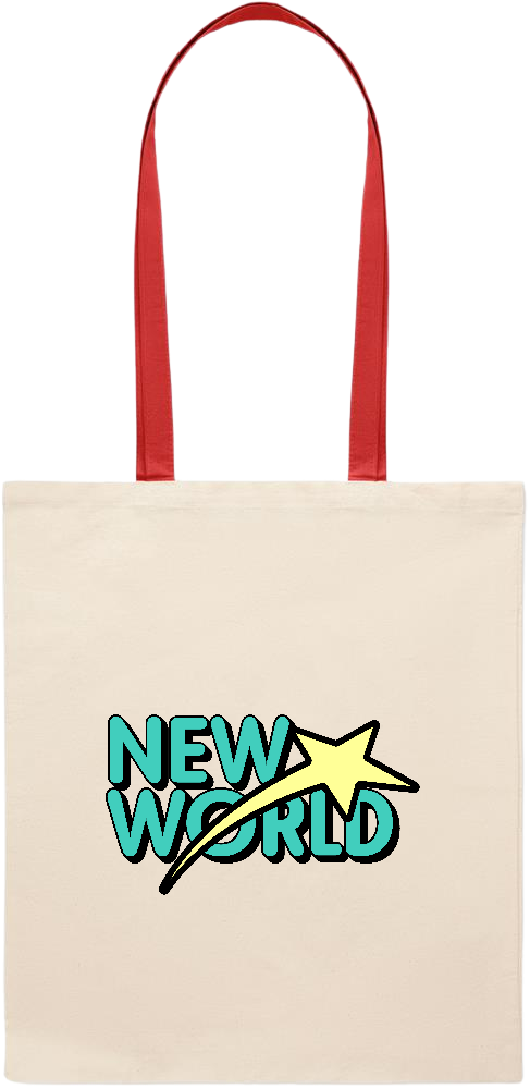 New World Design - Essential colored handle tote bag_RED_front