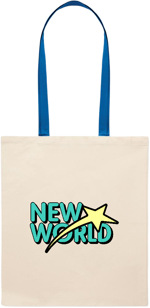 New World Design - Essential colored handle tote bag_ROYAL BLUE_front