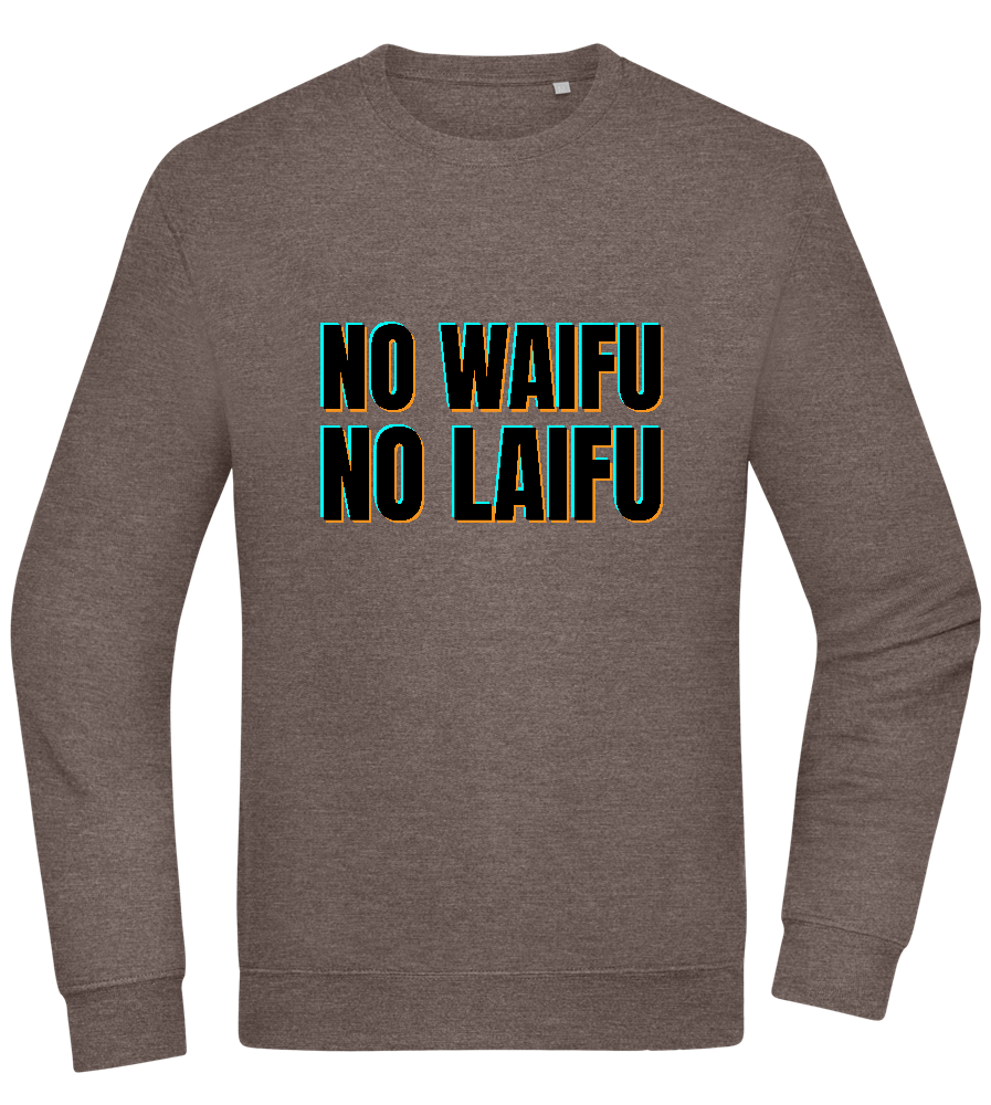 No Waifu No Laifu Design - Comfort Essential Unisex Sweater_CHARCOAL CHIN_front