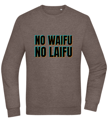 No Waifu No Laifu Design - Comfort Essential Unisex Sweater_CHARCOAL CHIN_front