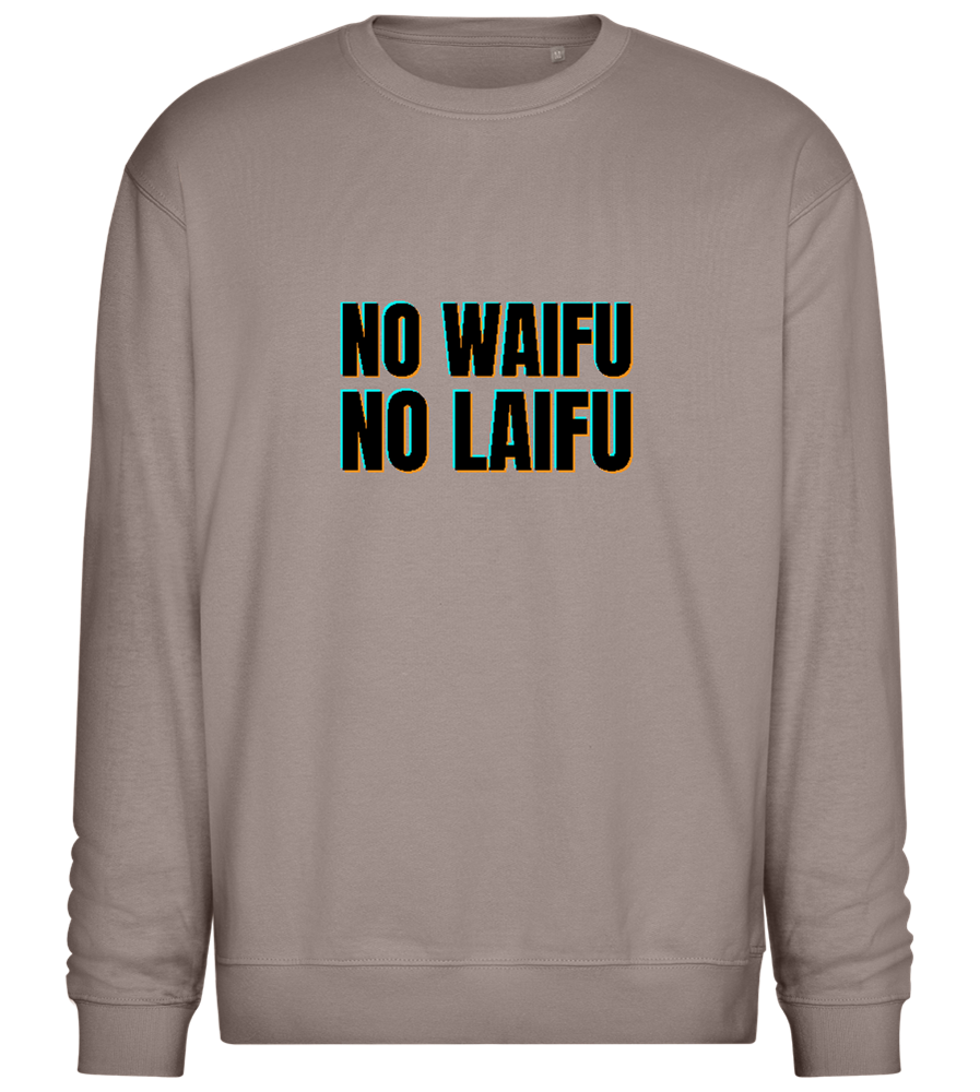 No Waifu No Laifu Design - Comfort Essential Unisex Sweater_CHARCOAL CHIN_front