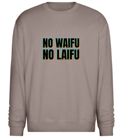 No Waifu No Laifu Design - Comfort Essential Unisex Sweater_CHARCOAL CHIN_front