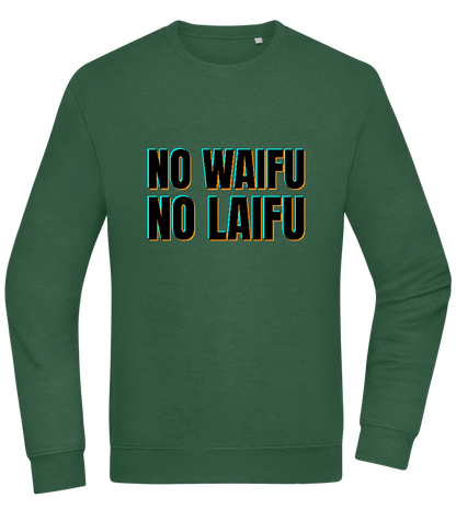 No Waifu No Laifu Design - Comfort Essential Unisex Sweater_GREEN BOTTLE_front