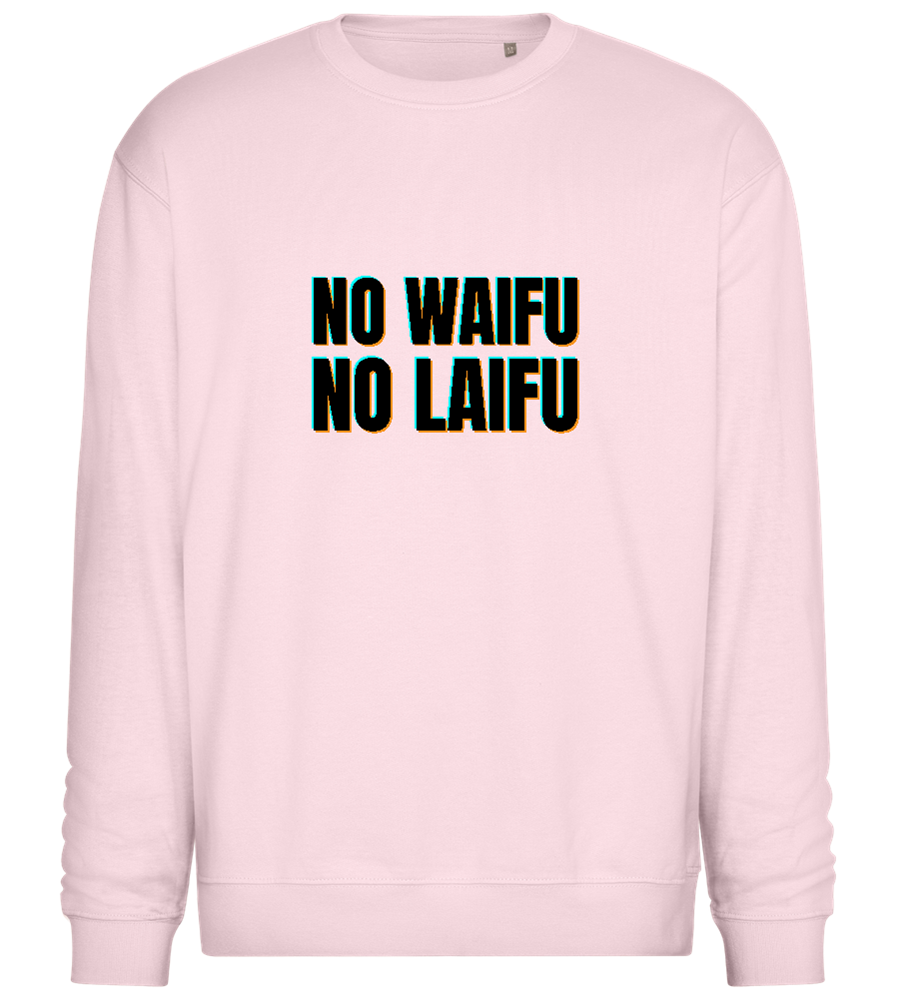 No Waifu No Laifu Design - Comfort Essential Unisex Sweater_LIGHT PEACH ROSE_front