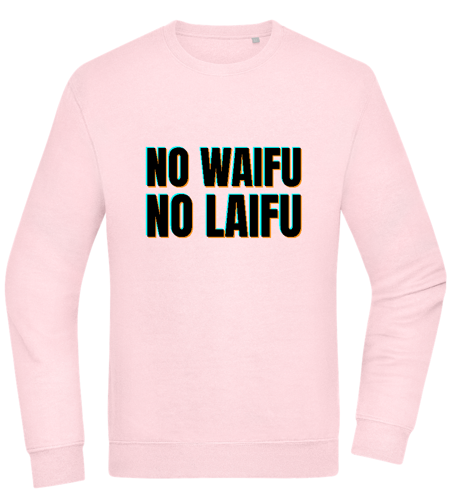 No Waifu No Laifu Design - Comfort Essential Unisex Sweater_LIGHT PEACH ROSE_front