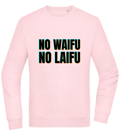 No Waifu No Laifu Design - Comfort Essential Unisex Sweater_LIGHT PEACH ROSE_front