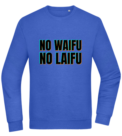 No Waifu No Laifu Design - Comfort Essential Unisex Sweater_ROYAL_front