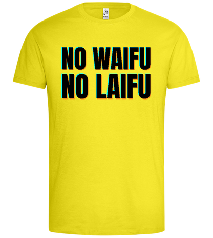 No Waifu No Laifu Design - Premium men's t-shirt_LEMON_front