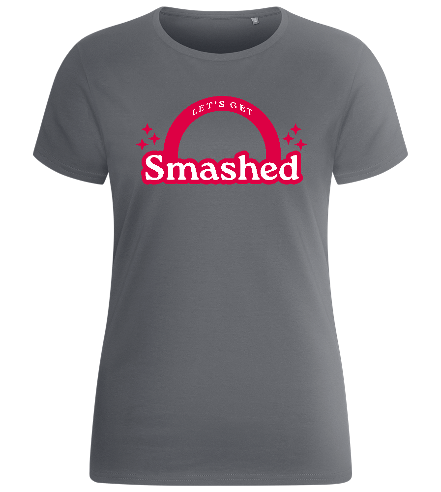 Get Smashed Design - Basic women's fitted t-shirt_MOUSE GREY_front