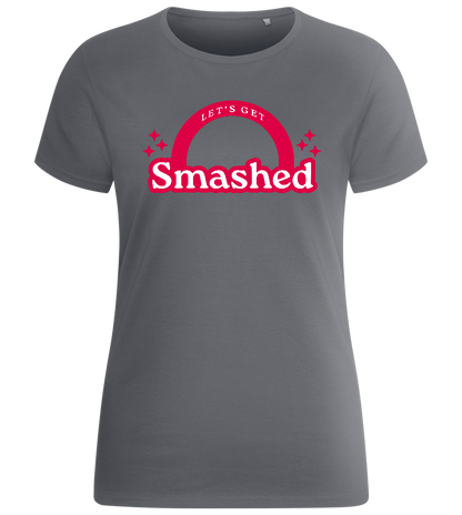 Get Smashed Design - Basic women's fitted t-shirt_MOUSE GREY_front