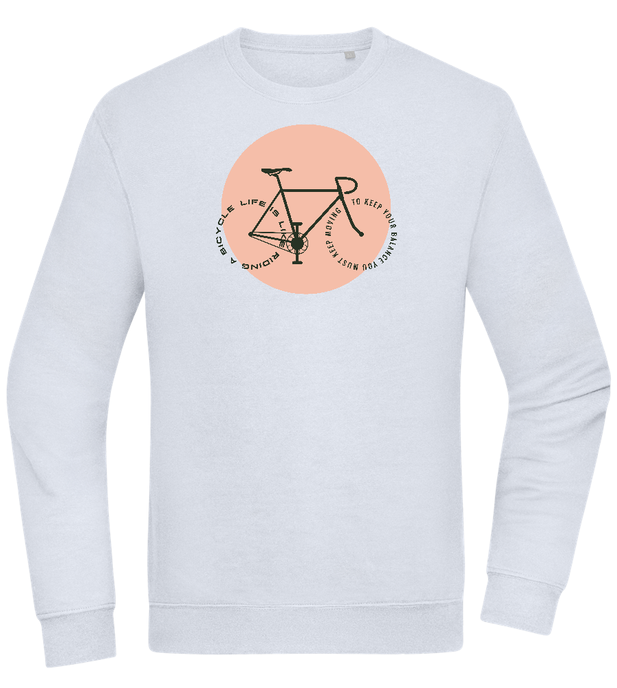 Bicycle Life Keep Moving Design - Comfort Essential Unisex Sweater_CREAMY BLUE_front