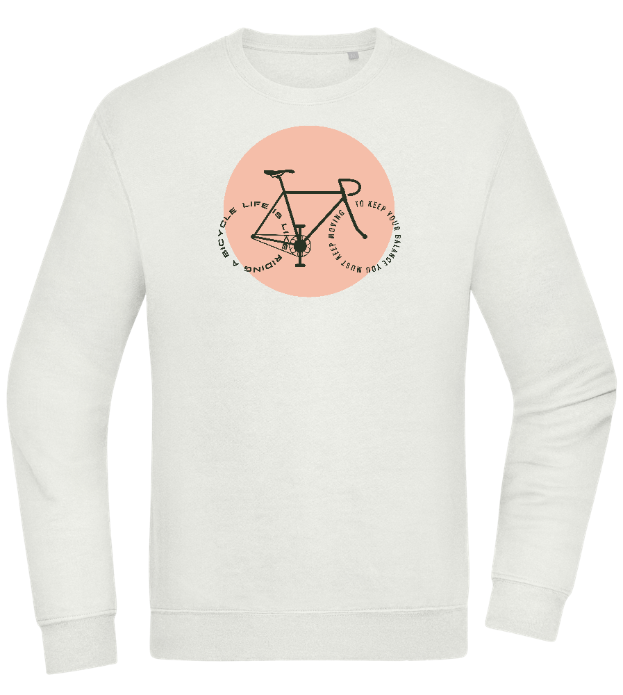 Bicycle Life Keep Moving Design - Comfort Essential Unisex Sweater_CREAMY GREEN_front