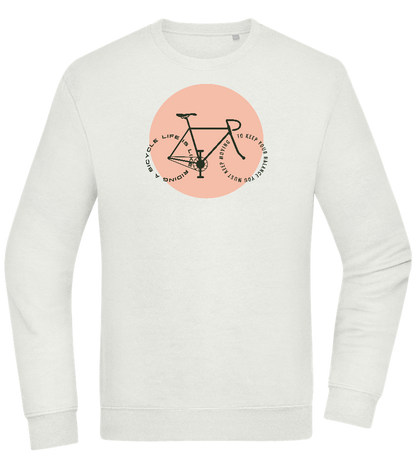 Bicycle Life Keep Moving Design - Comfort Essential Unisex Sweater_CREAMY GREEN_front