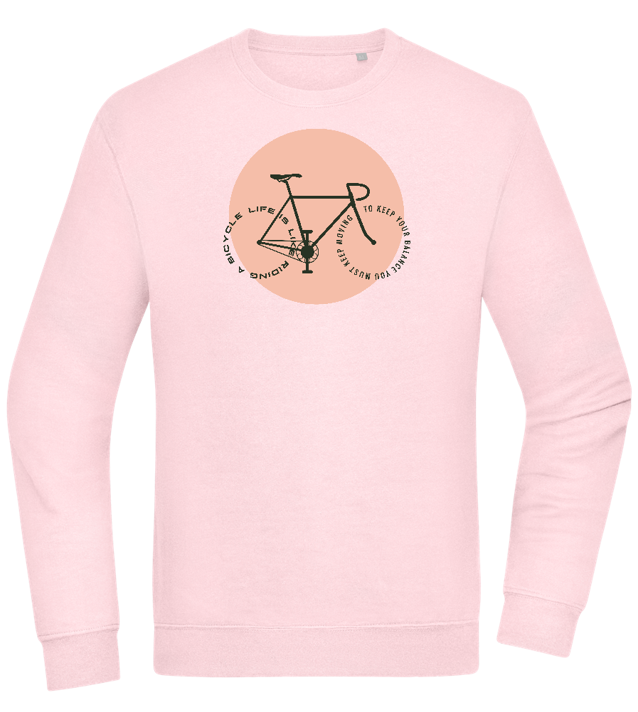 Bicycle Life Keep Moving Design - Comfort Essential Unisex Sweater_LIGHT PEACH ROSE_front