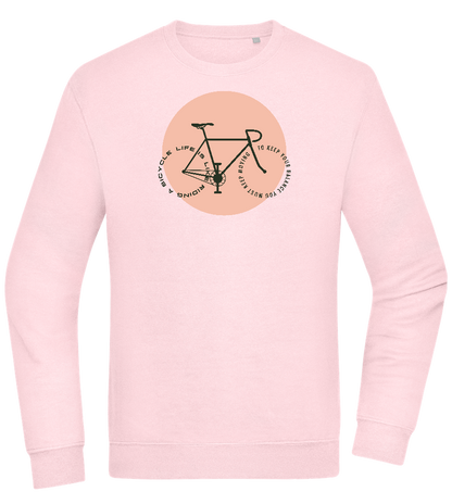 Bicycle Life Keep Moving Design - Comfort Essential Unisex Sweater_LIGHT PEACH ROSE_front