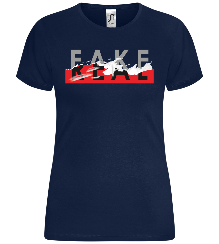 Fake vs Real Design - Comfort women's t-shirt_MARINE_front