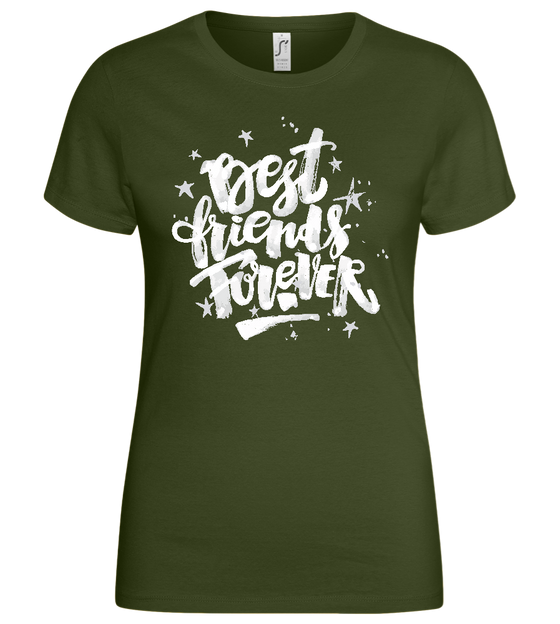 Graffiti Best Friends Design - Basic women's t-shirt_ARMY_front