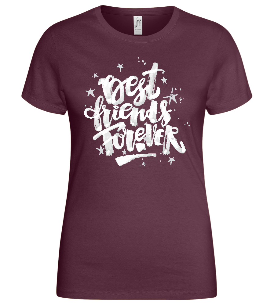 Graffiti Best Friends Design - Basic women's t-shirt_BORDEAUX_front