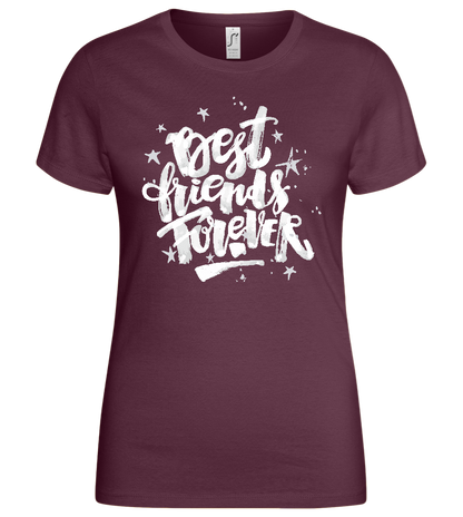 Graffiti Best Friends Design - Basic women's t-shirt_BORDEAUX_front