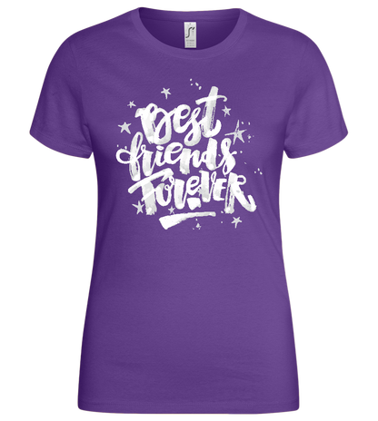 Graffiti Best Friends Design - Basic women's t-shirt_DARK PURPLE_front