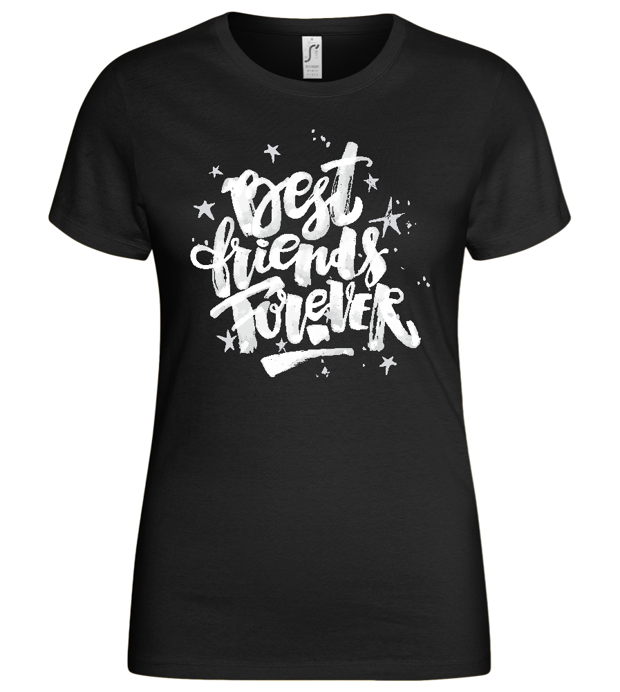 Graffiti Best Friends Design - Basic women's t-shirt_DEEP BLACK_front