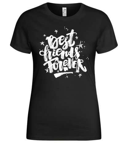 Graffiti Best Friends Design - Basic women's t-shirt_DEEP BLACK_front